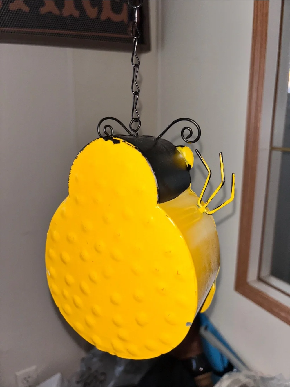 Bird Feeder w/Light Blue Wings,Tin design,& Just add food…. Never Used